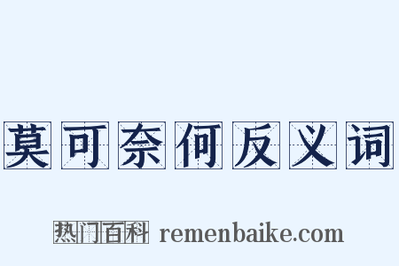莫可奈何反义词是什么意思的图片